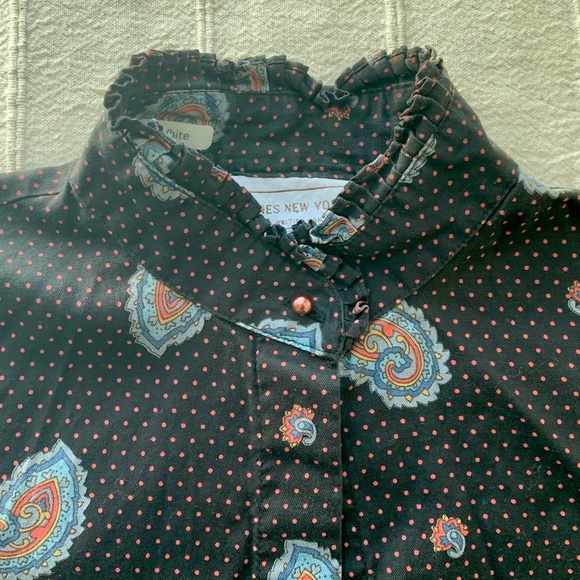 70s Jones New York puffed sleeve paisley blouse - Picture 6 of 12